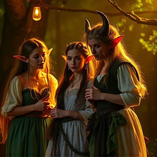 Ensemble aus 'Ein Sommernachtstraum' verkleidet als Elfen